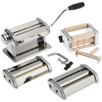 Manual Pasta making machine Set (4 in 1) By shule -Includes Spaghetti, Fettucini, Angel Hair, Ravioli, Lasagnette Attachments